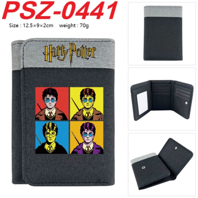 Harry Potter Anime color blocked three fold concealed wallet 12.5X9X2CM 70G