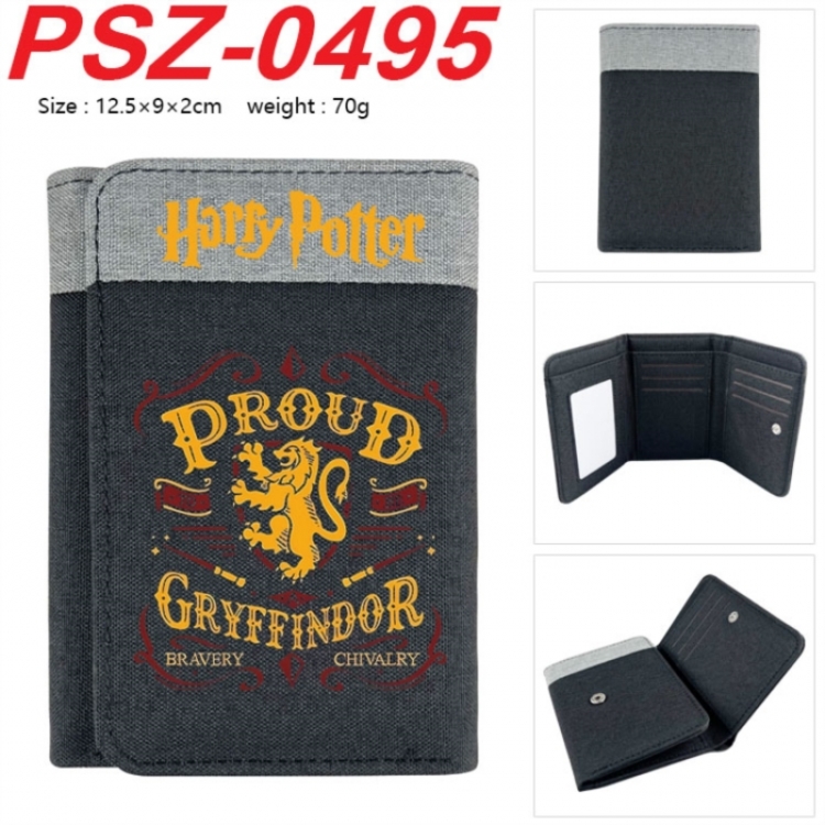 Harry Potter Anime color blocked three fold concealed wallet 12.5X9X2CM 70G