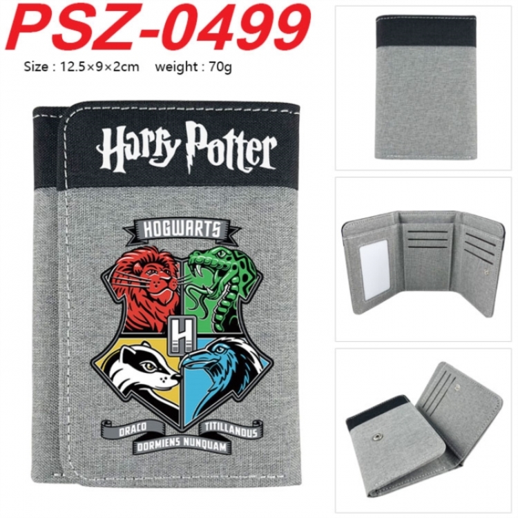 Harry Potter Anime color blocked three fold concealed wallet 12.5X9X2CM 70G