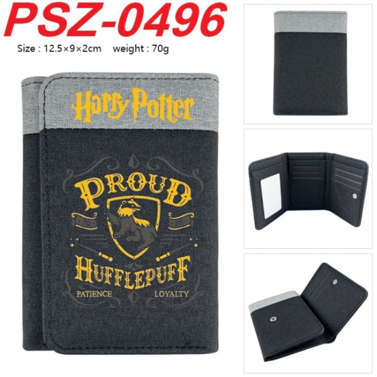 Harry Potter Anime color blocked three fold concealed wallet 12.5X9X2CM 70G