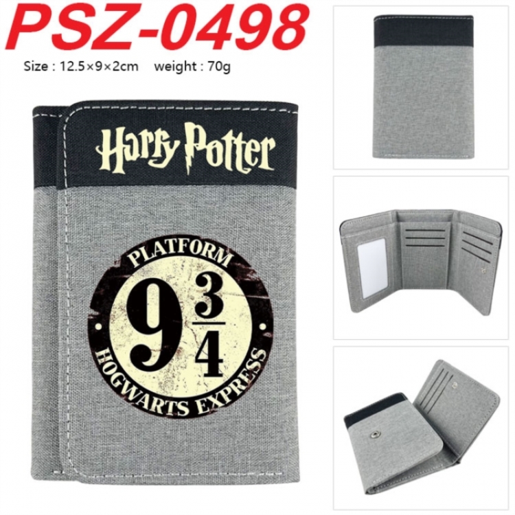 Harry Potter Anime color blocked three fold concealed wallet 12.5X9X2CM 70G