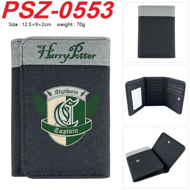 Harry Potter Anime color blocked three fold concealed wallet 12.5X9X2CM 70G