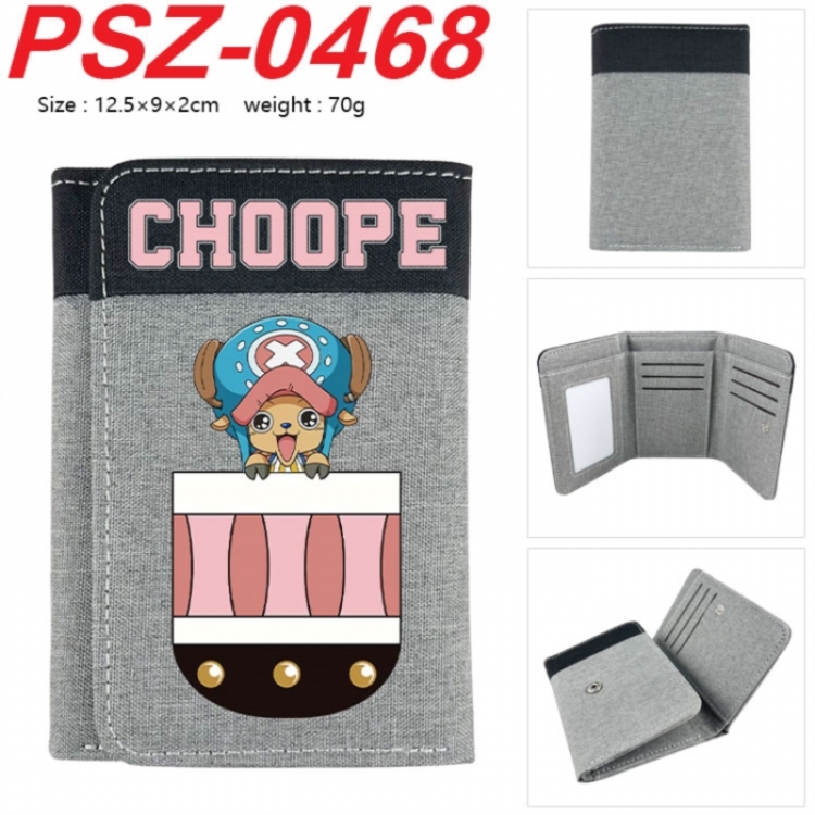 One Piece Anime color blocked three fold concealed wallet 12.5X9X2CM 70G