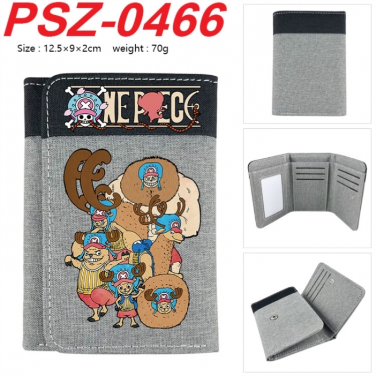 One Piece Anime color blocked three fold concealed wallet 12.5X9X2CM 70G