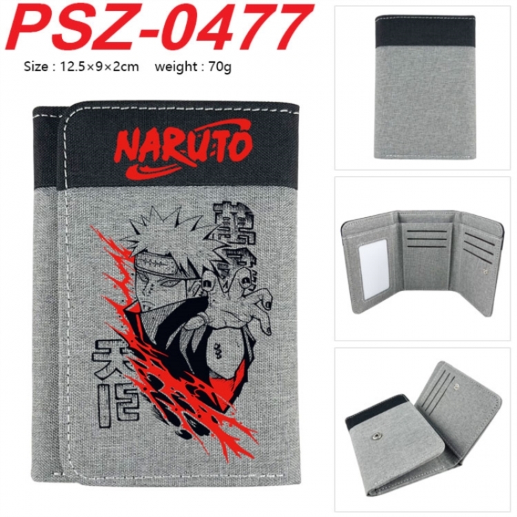 Naruto Anime color blocked three fold concealed wallet 12.5X9X2CM 70G