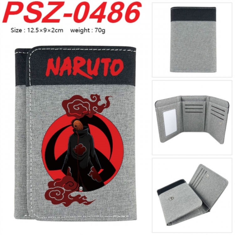 Naruto Anime color blocked three fold concealed wallet 12.5X9X2CM 70G