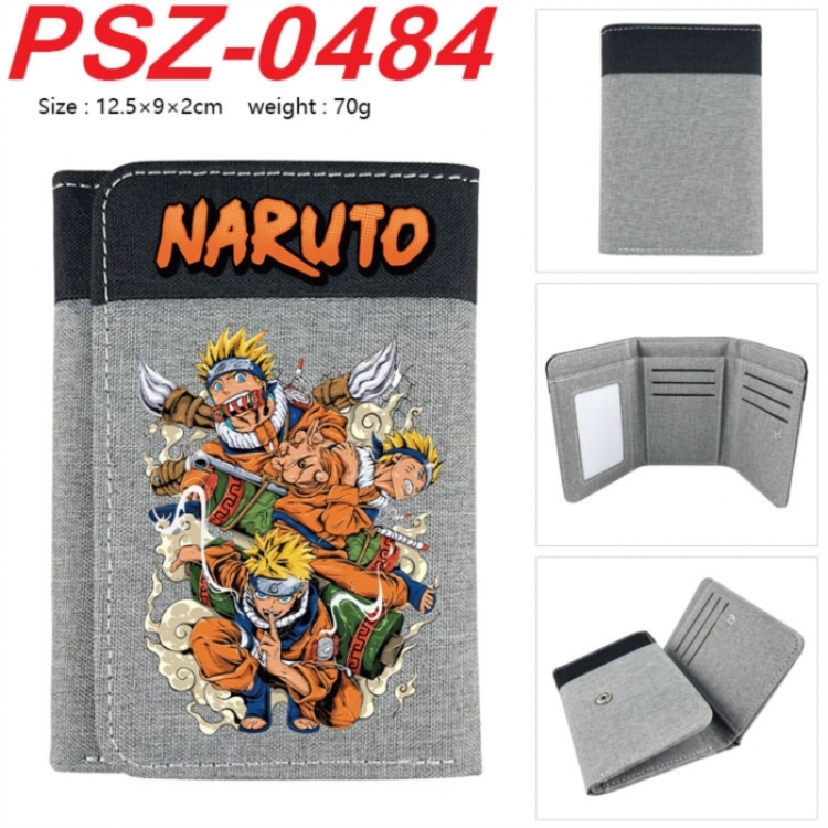 Naruto Anime color blocked three fold concealed wallet 12.5X9X2CM 70G