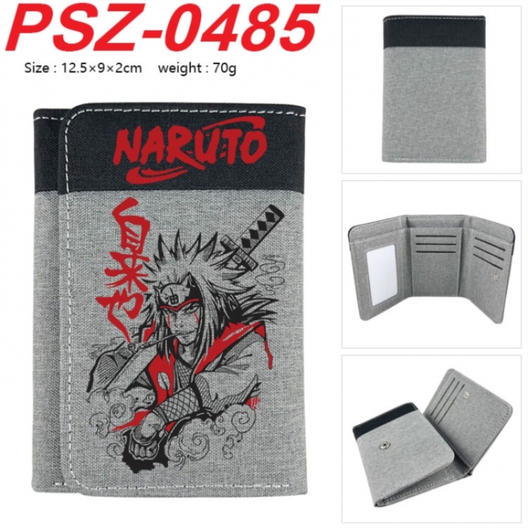 Naruto Anime color blocked three fold concealed wallet 12.5X9X2CM 70G