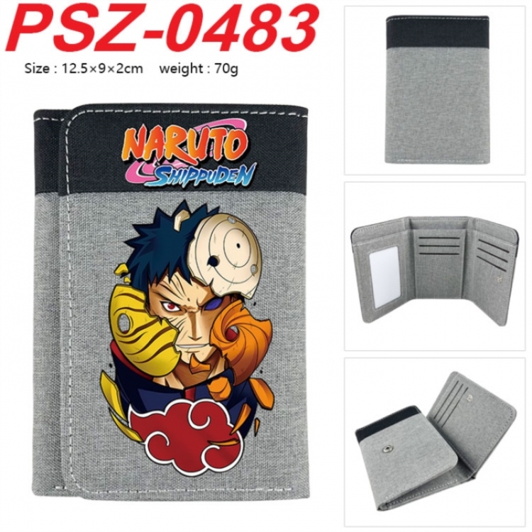 Naruto Anime color blocked three fold concealed wallet 12.5X9X2CM 70G