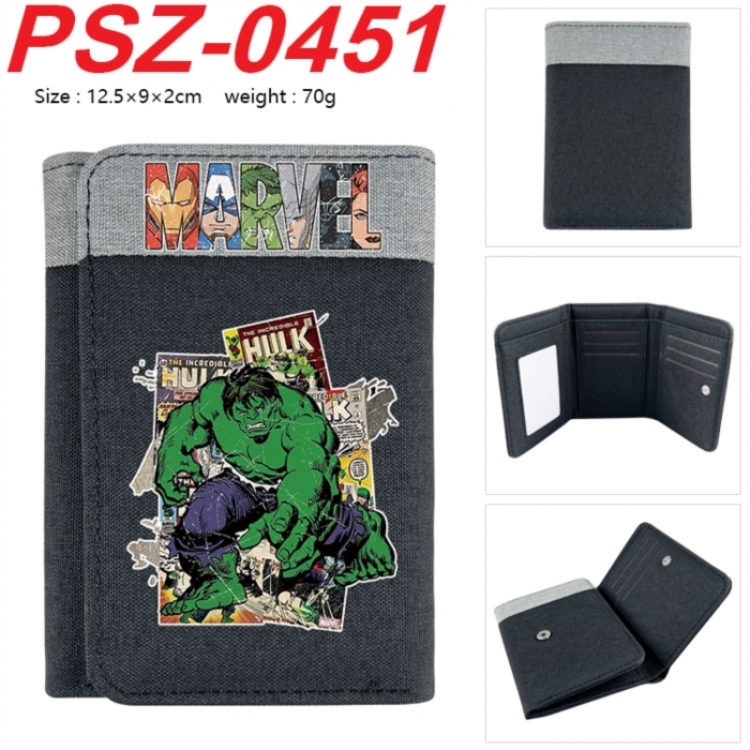 Marvel Anime color blocked three fold concealed wallet 12.5X9X2CM 70G