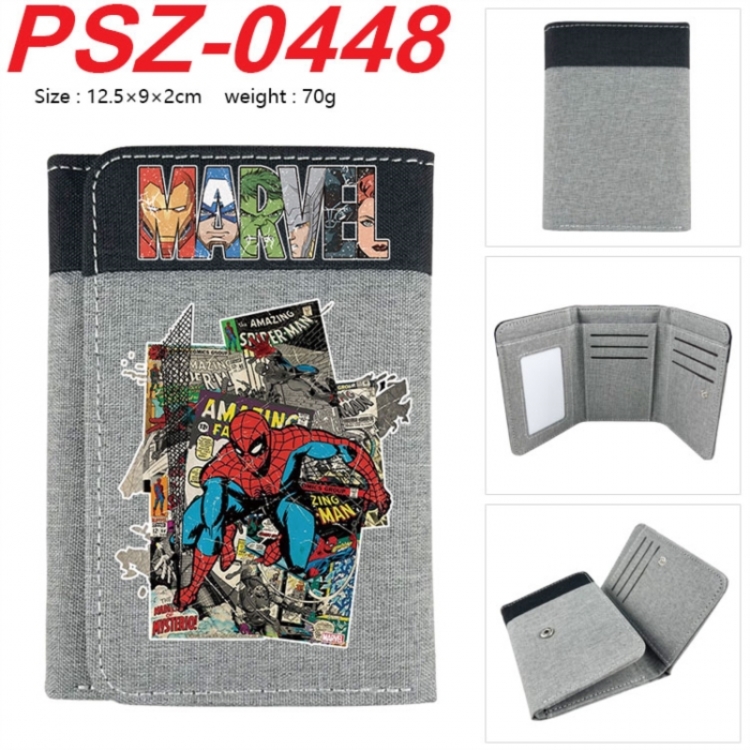 Marvel Anime color blocked three fold concealed wallet 12.5X9X2CM 70G
