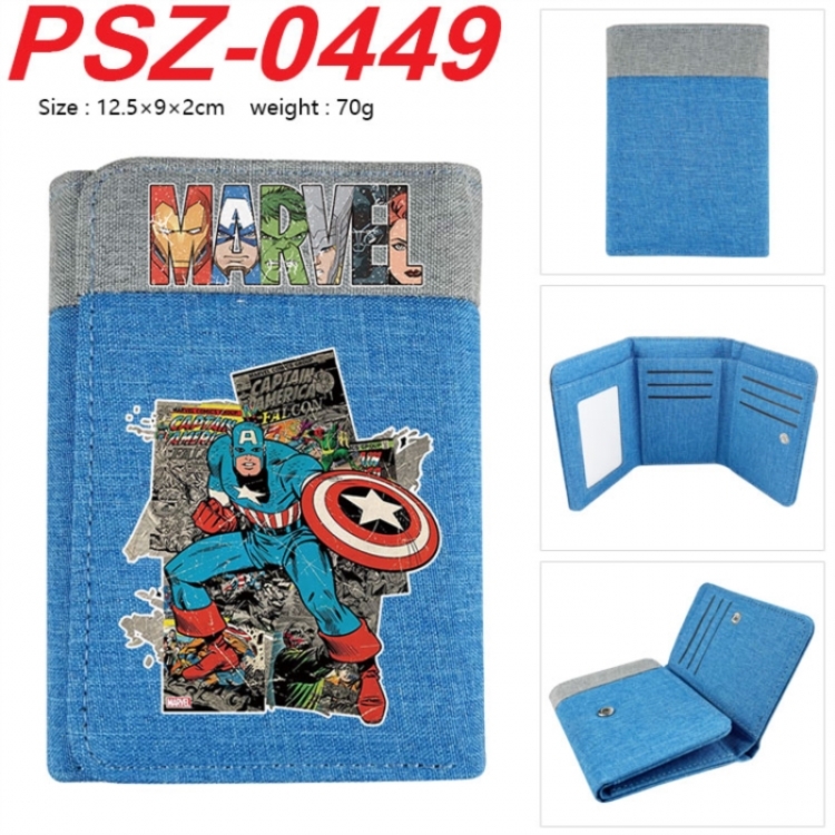 Marvel Anime color blocked three fold concealed wallet 12.5X9X2CM 70G