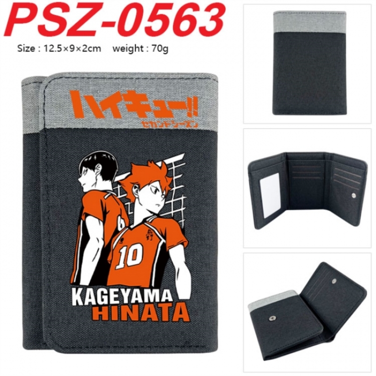 Haikyuu!! Anime color blocked three fold concealed wallet 12.5X9X2CM 70G