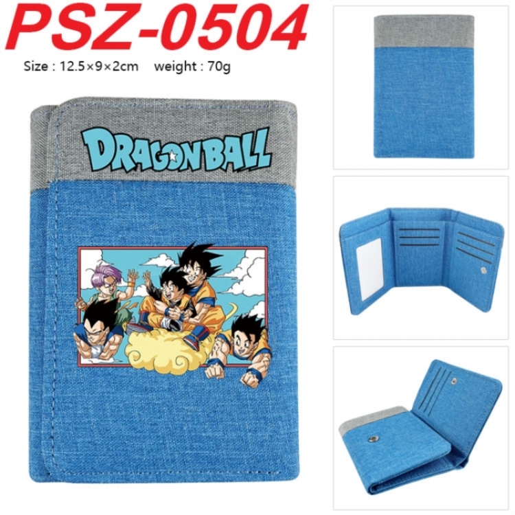 DRAGON BALL Anime color blocked three fold concealed wallet 12.5X9X2CM 70G