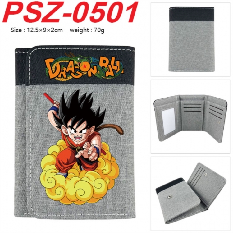 DRAGON BALL Anime color blocked three fold concealed wallet 12.5X9X2CM 70G