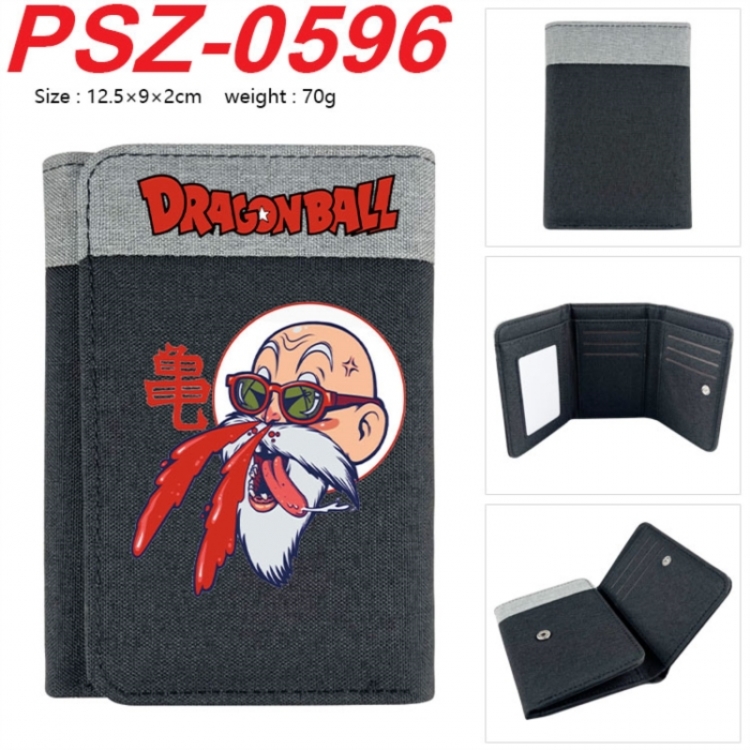 DRAGON BALL Anime color blocked three fold concealed wallet 12.5X9X2CM 70G