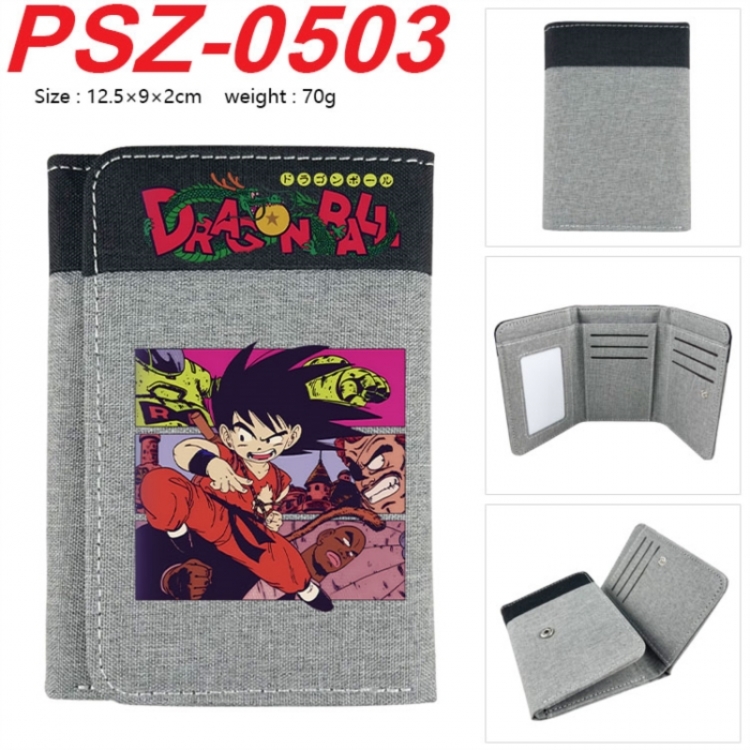DRAGON BALL Anime color blocked three fold concealed wallet 12.5X9X2CM 70G