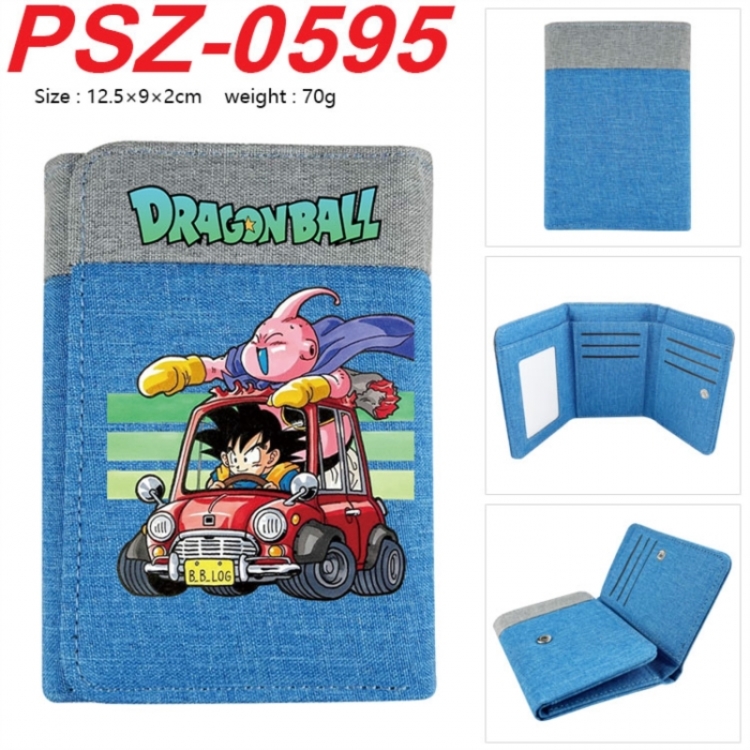 DRAGON BALL Anime color blocked three fold concealed wallet 12.5X9X2CM 70G