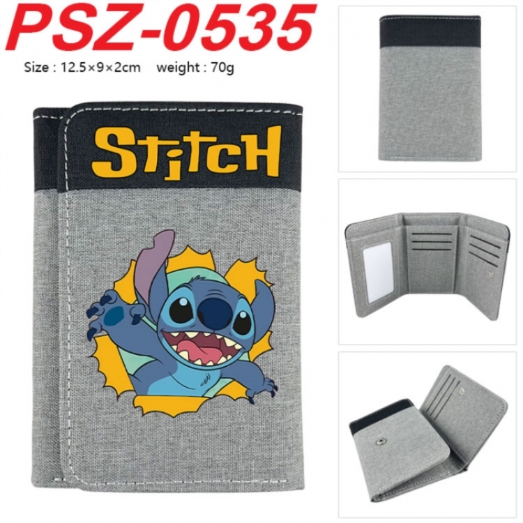 Lilo & Stitch Anime color blocked three fold concealed wallet 12.5X9X2CM 70G