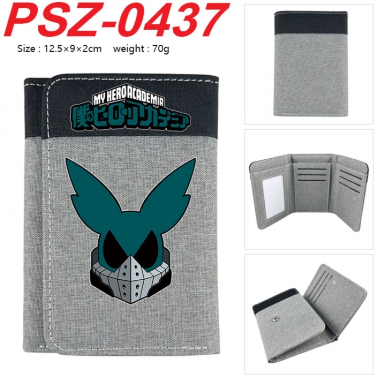 My Hero Academia Anime color blocked three fold concealed wallet 12.5X9X2CM 70G