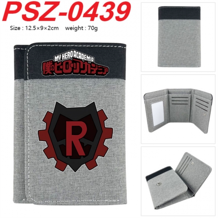 My Hero Academia Anime color blocked three fold concealed wallet 12.5X9X2CM 70G