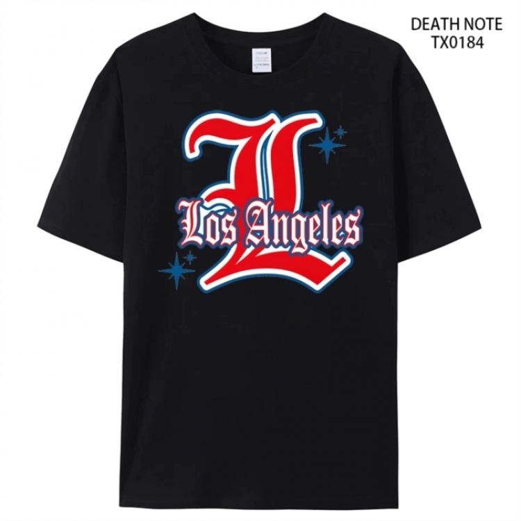 Death note Anime peripheral printed pure cotton T-shirt from S to 4XL