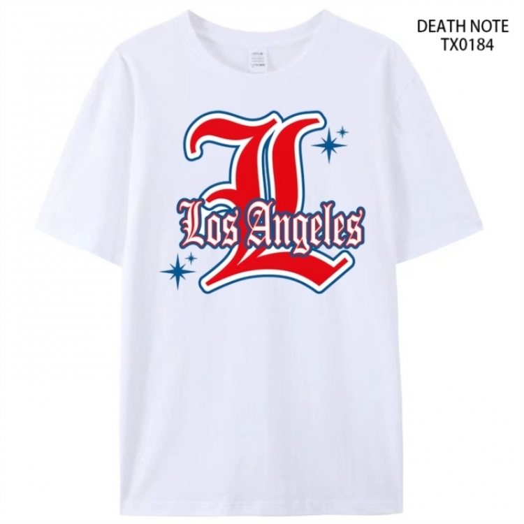 Death note Anime peripheral printed pure cotton T-shirt from S to 4XL