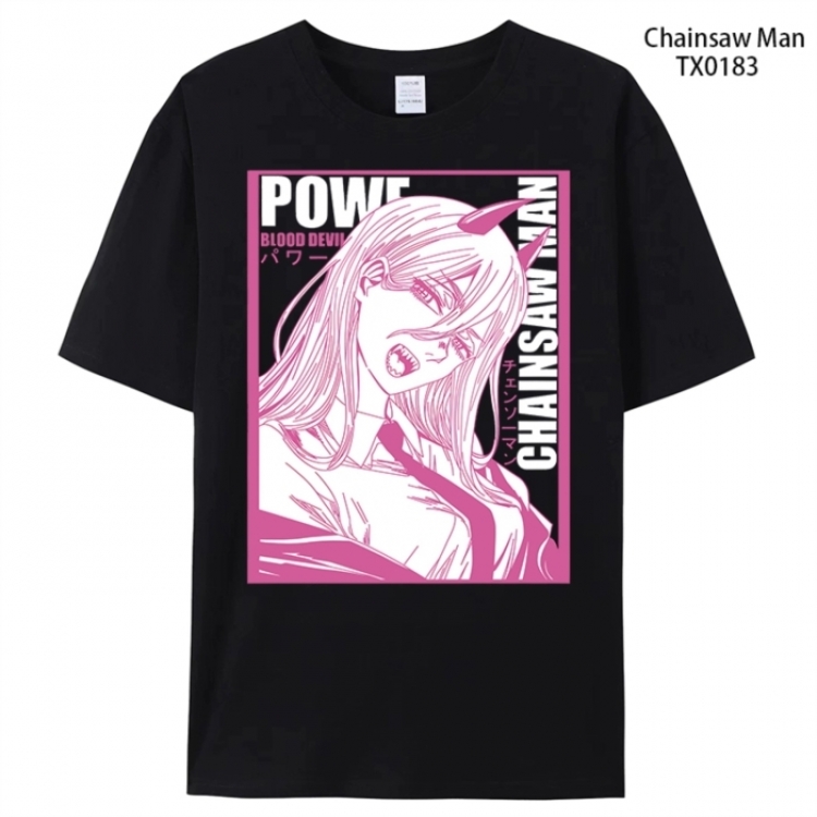 Chainsaw man Anime peripheral printed pure cotton T-shirt from S to 4XL