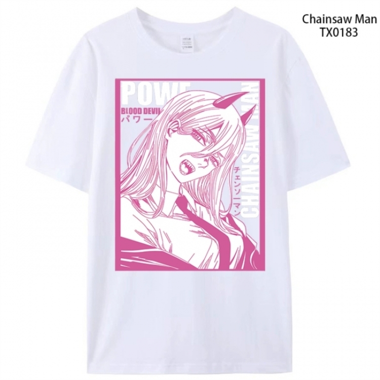 Chainsaw man Anime peripheral printed pure cotton T-shirt from S to 4XL