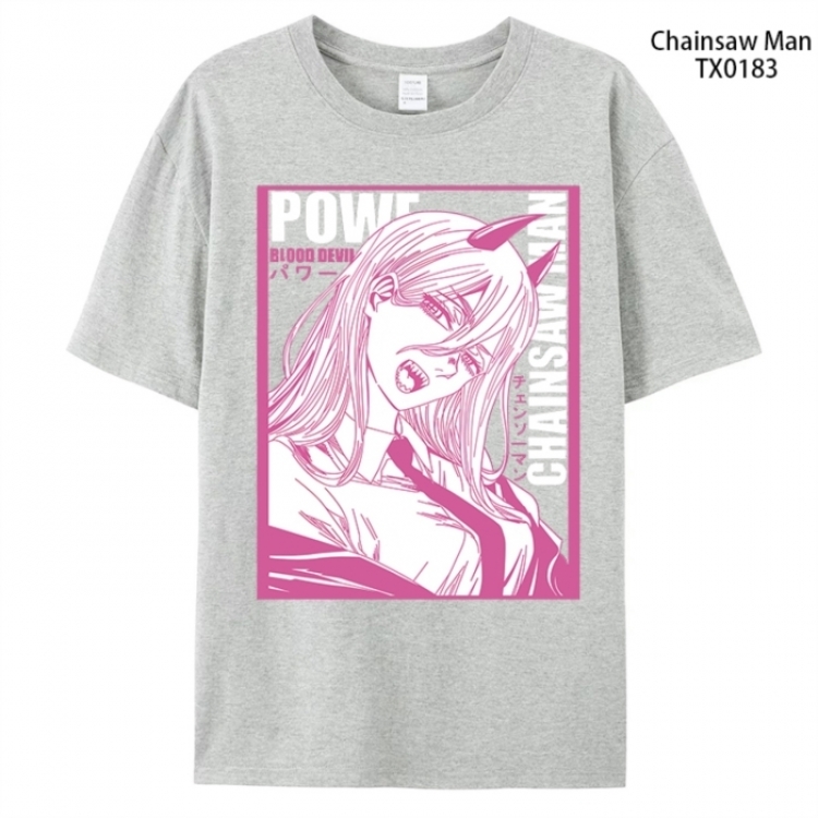 Chainsaw man Anime peripheral printed pure cotton T-shirt from S to 4XL