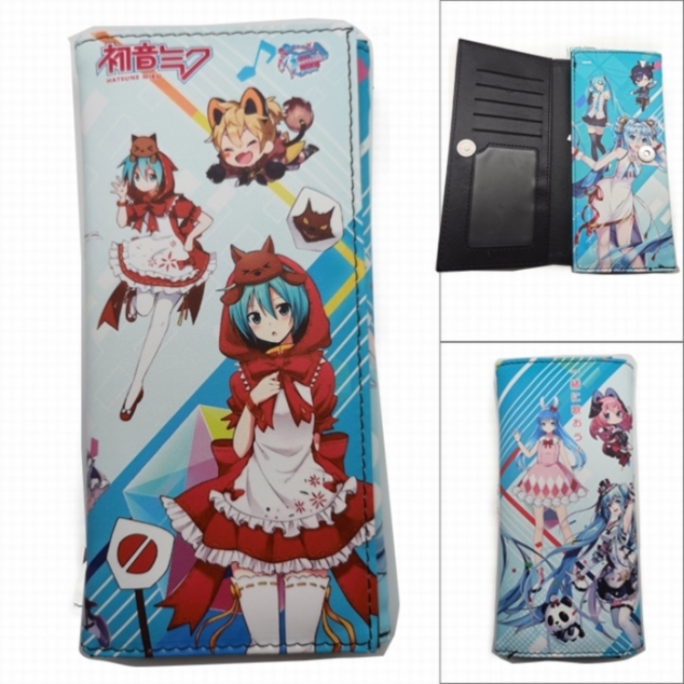 Hatsune Miku Anime Long Tri-Fold Wallet Wallet with Colorful Snaps PK-112