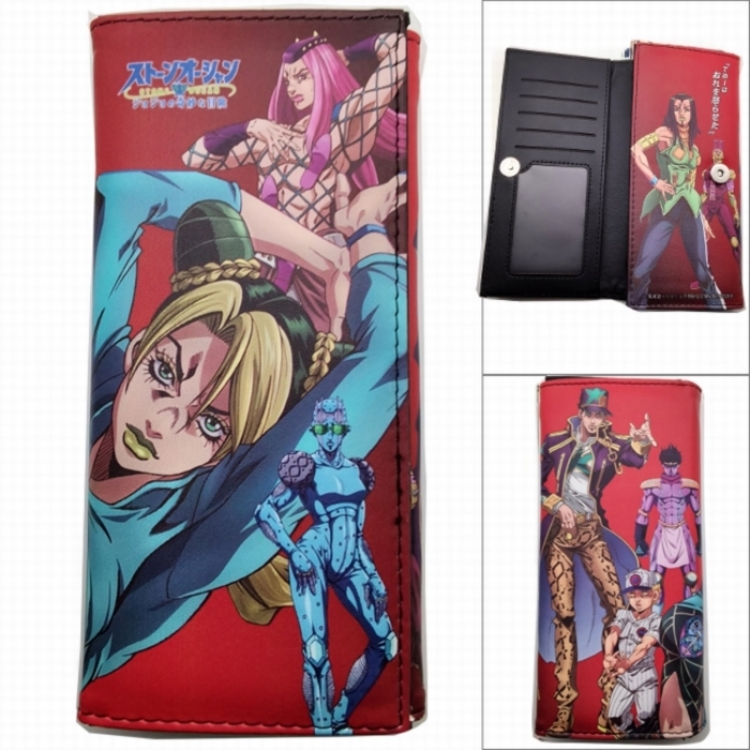JoJos Bizarre Adventure Anime Long Tri-Fold Wallet Wallet with Colorful Snaps PK-104