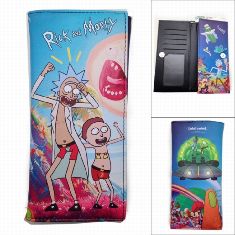 Rick and Morty Anime Long Tri-Fold Wallet Wallet with Colorful Snaps PK-121