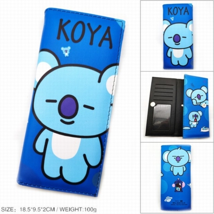 BTS Anime Long Tri-Fold Wallet Wallet with Colorful Snaps PK-139