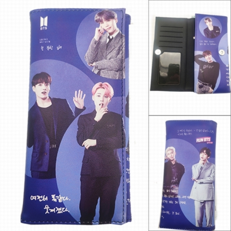 BTS Anime Long Tri-Fold Wallet Wallet with Colorful Snaps PK-134