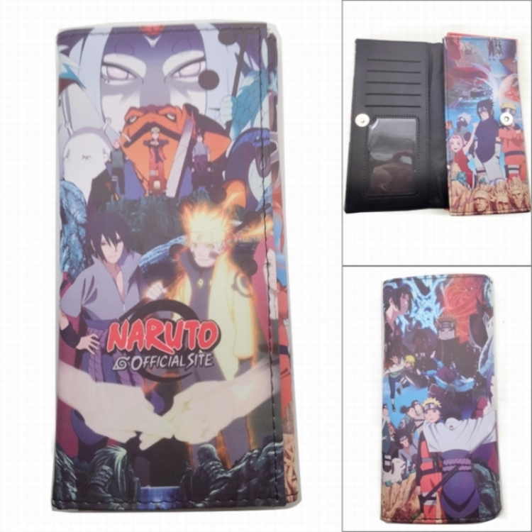 Naruto Anime Long Tri-Fold Wallet Wallet with Colorful Snaps