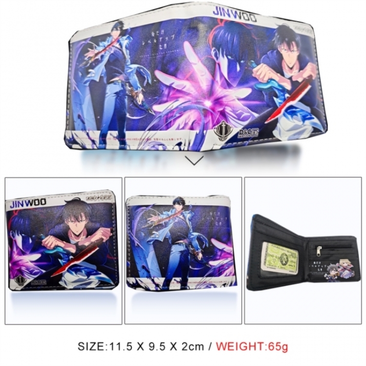 Solo Leveling:Arise 3D concave convex two fold short card wallet wallet wallet 11X9.5X2cm 65G