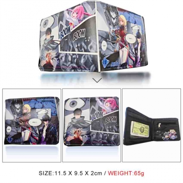 Solo Leveling:Arise 3D concave convex two fold short card wallet wallet wallet 11X9.5X2cm 65G