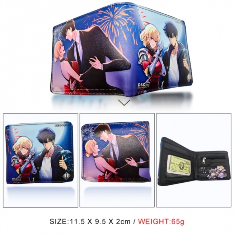 Solo Leveling:Arise 3D concave convex two fold short card wallet wallet wallet 11X9.5X2cm 65G