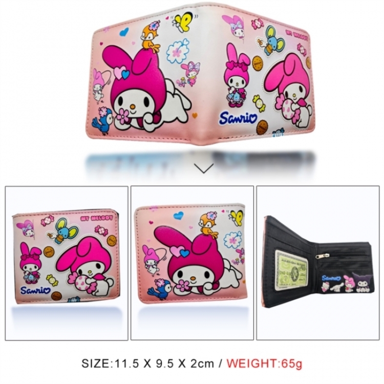 sanrio 3D concave convex two fold short card wallet wallet wallet 11X9.5X2cm 65G