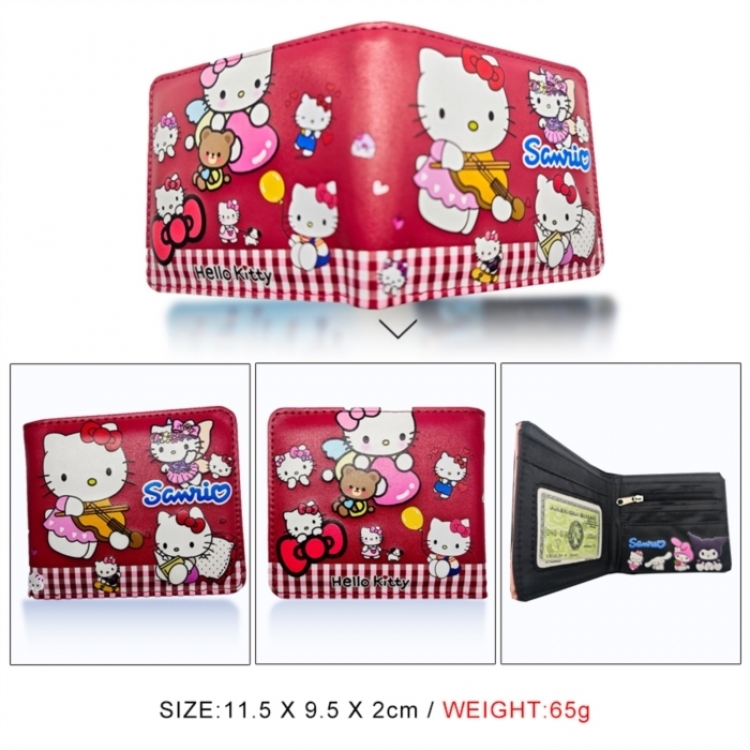 sanrio 3D concave convex two fold short card wallet wallet wallet 11X9.5X2cm 65G