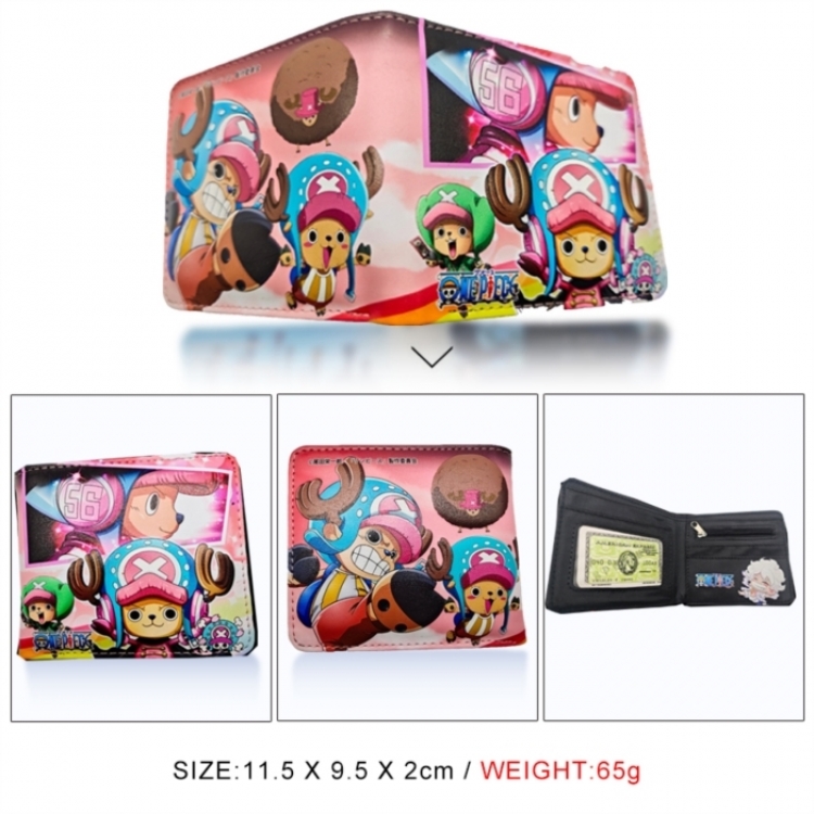 One Piece 3D concave convex two fold short card wallet wallet wallet 11X9.5X2cm 65G