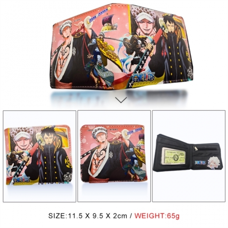 One Piece 3D concave convex two fold short card wallet wallet wallet 11X9.5X2cm 65G