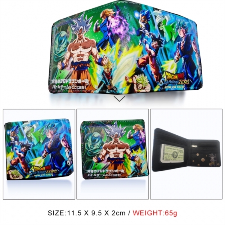 DRAGON BALL 3D concave convex two fold short card wallet wallet wallet 11X9.5X2cm 65G