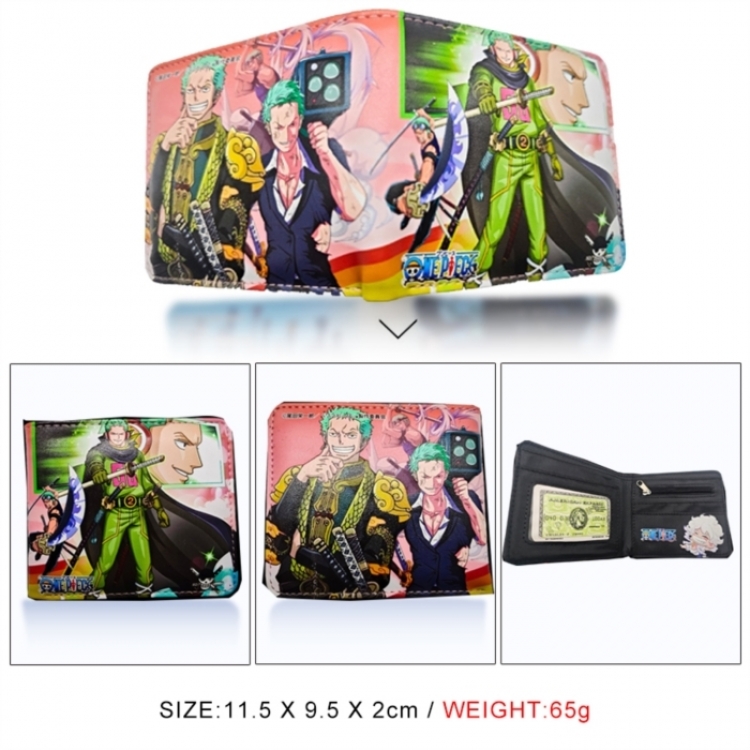 One Piece 3D concave convex two fold short card wallet wallet wallet 11X9.5X2cm 65G