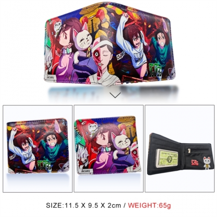 Dandadan 3D concave convex two fold short card wallet wallet wallet 11X9.5X2cm 65G