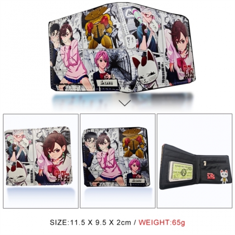 Dandadan 3D concave convex two fold short card wallet wallet wallet 11X9.5X2cm 65G