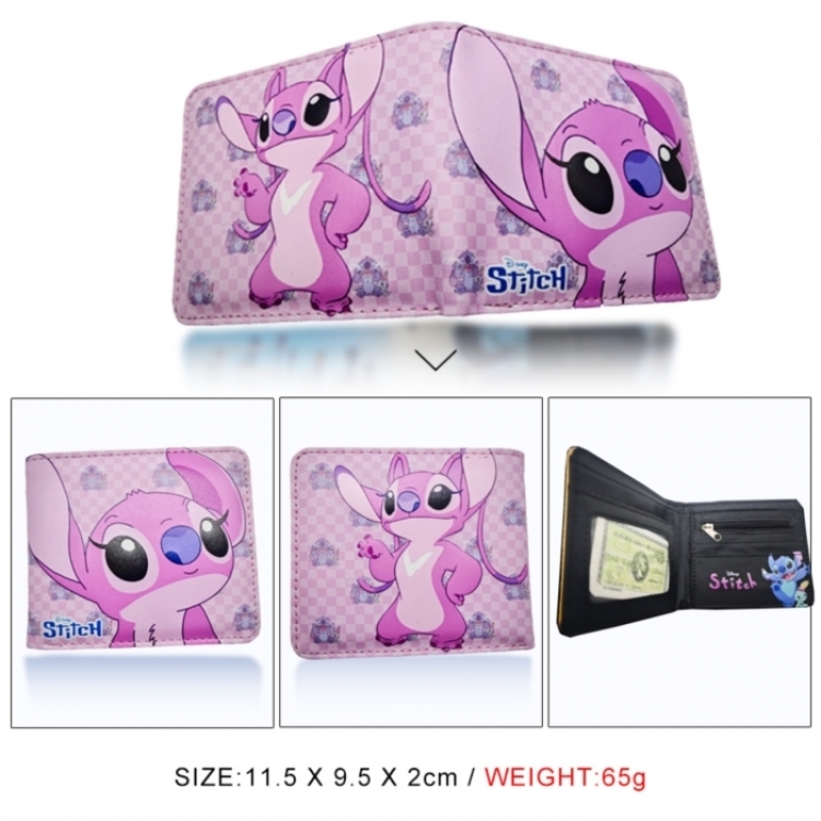  Lilo & Stitch 3D concave convex two fold short card wallet wallet wallet 11X9.5X2cm 65G