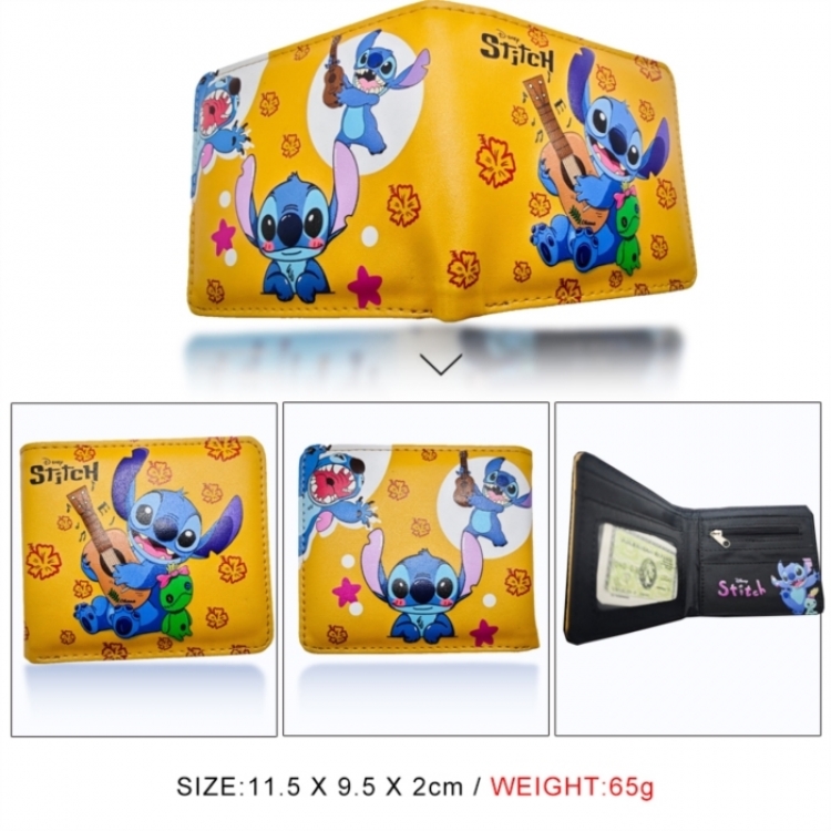  Lilo & Stitch 3D concave convex two fold short card wallet wallet wallet 11X9.5X2cm 65G