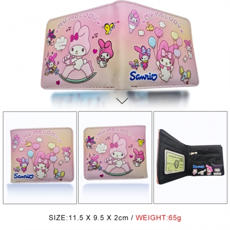 sanrio 3D concave convex two fold short card wallet wallet wallet 11X9.5X2cm 65G